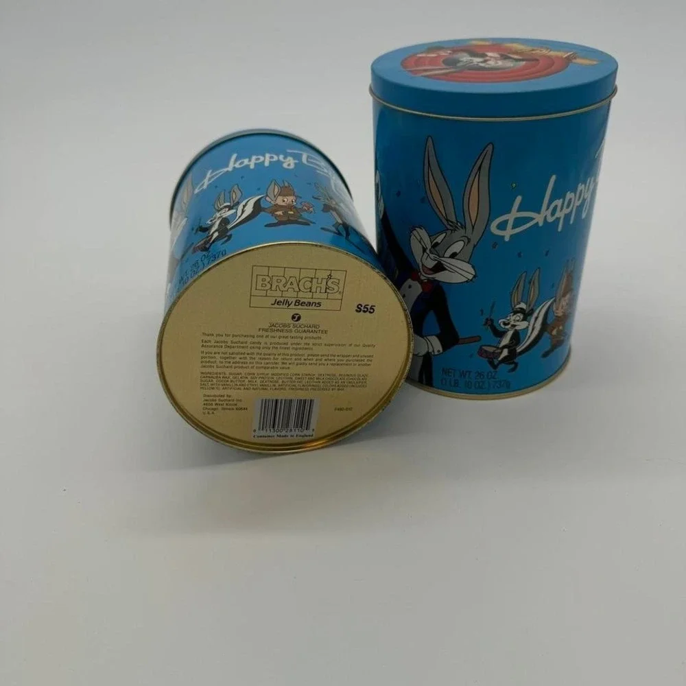 Vintage 1989 Looney Tunes Bugs Bunny 50th Birthday Metal Tin Container